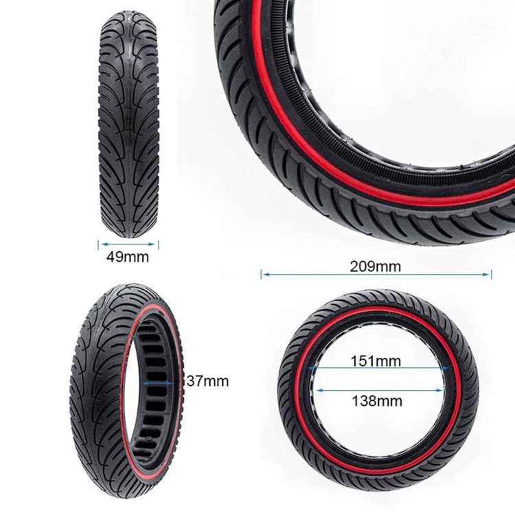 Anvelopa plina 8.5x2 negru rosu Nedong trotinete Xiaomi