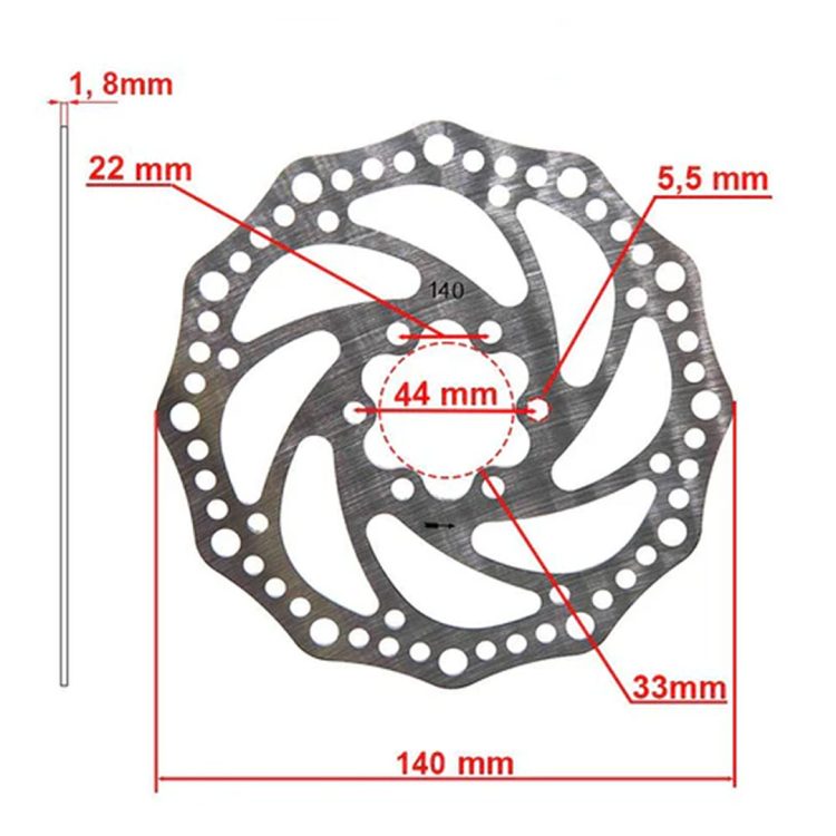 Disc frana 140 mm 6 gauri trotinete electrice