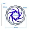 Disc frana 140 mm 6 gauri albastru
