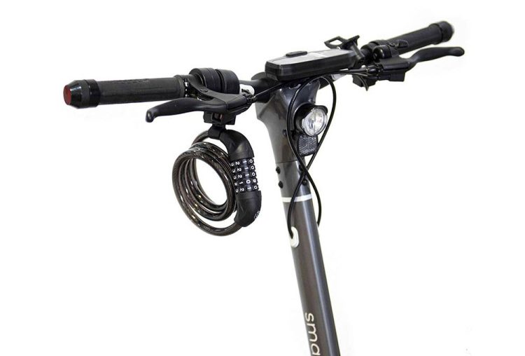 Anti-Furt Trotinete cu cifru si design texil maro