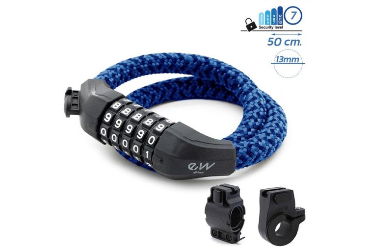 Sistem Anti-Furt Trotinete cu cifru si design texil albastru