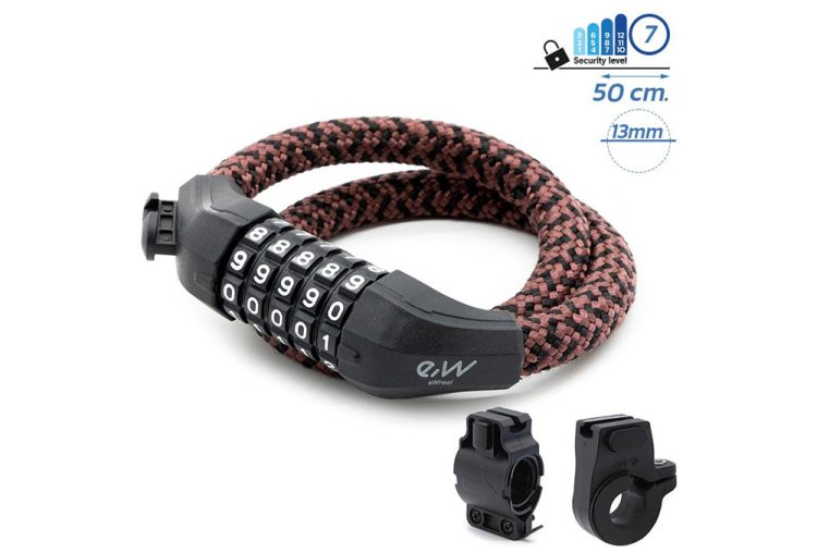 Anti-Furt Trotinete cu cifru si design texil maro