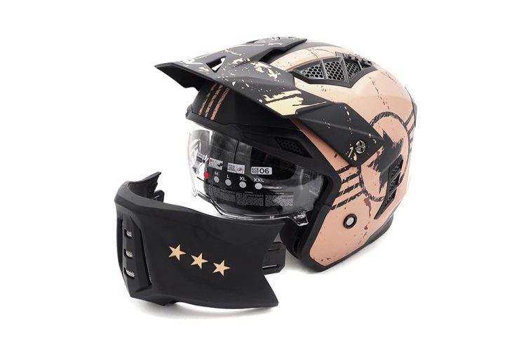 Casca de protectie cu viziera pentru trotinetisti Vintage Army