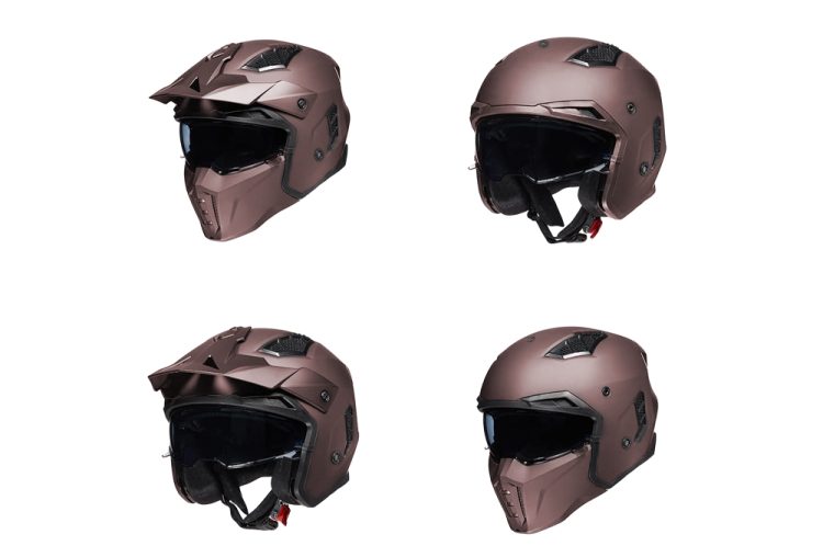 Casca de protectie trotinete cu viziera bronz mat