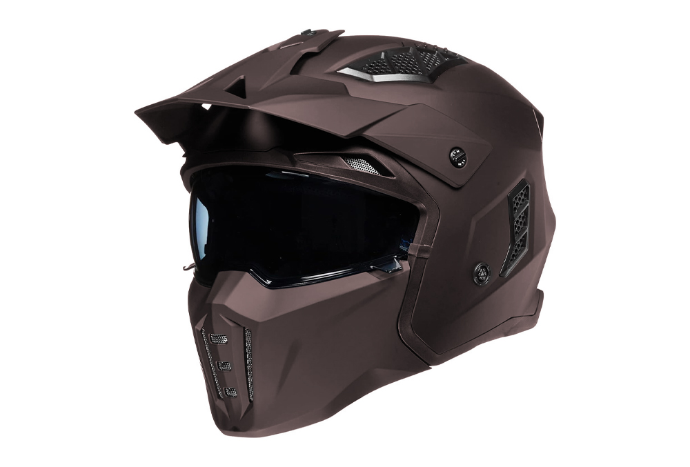 Casca de protectie trotinete cu viziera bronz mat