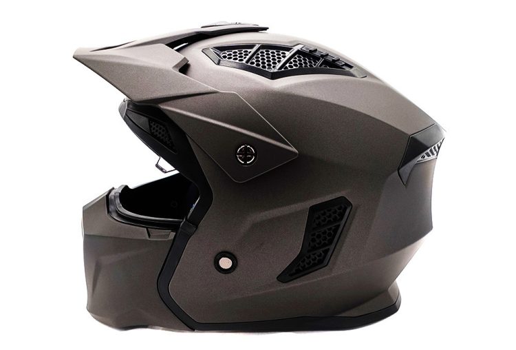 Casca de protectie trotinete cu viziera bronz mat