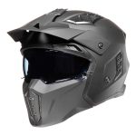 Casca de protectie trotinete cu viziera gri metalic