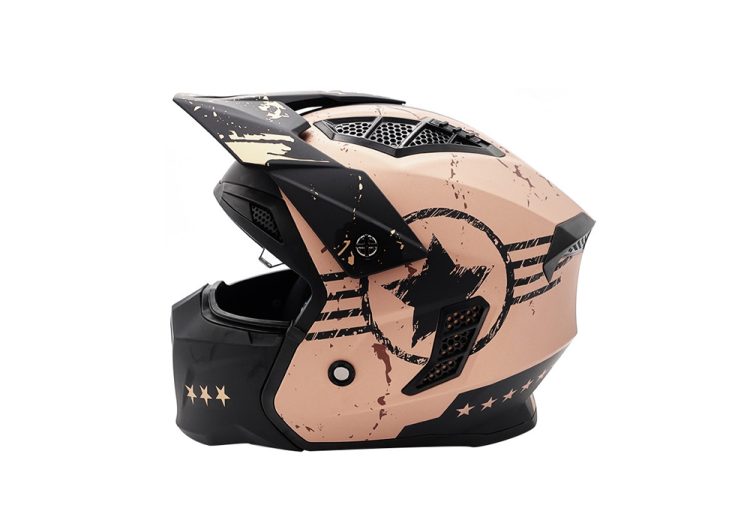 Casca de protectie cu viziera pentru trotinetisti Vintage Army