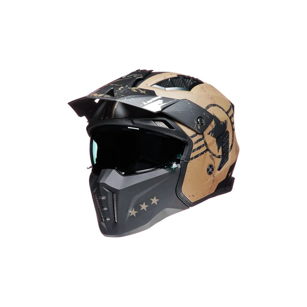 Casca de protectie cu viziera pentru trotinetisti Vintage Army