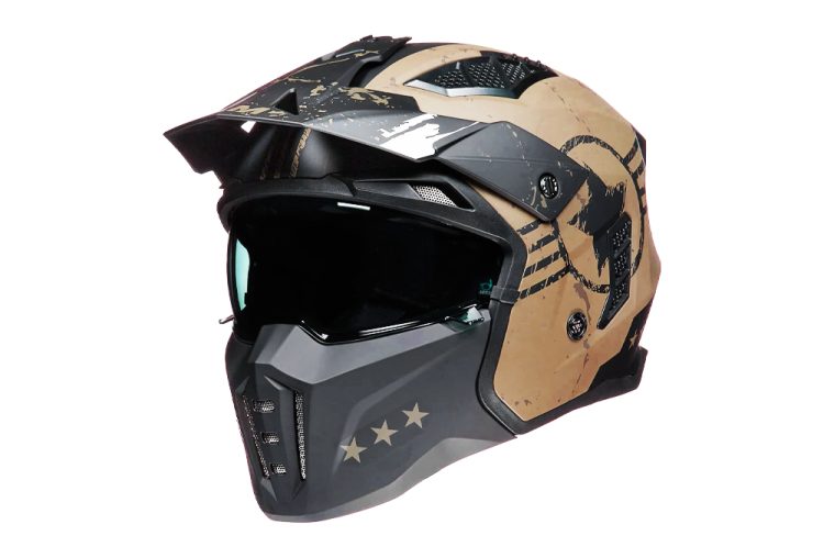 Casca de protectie cu viziera pentru trotinetisti Vintage Army