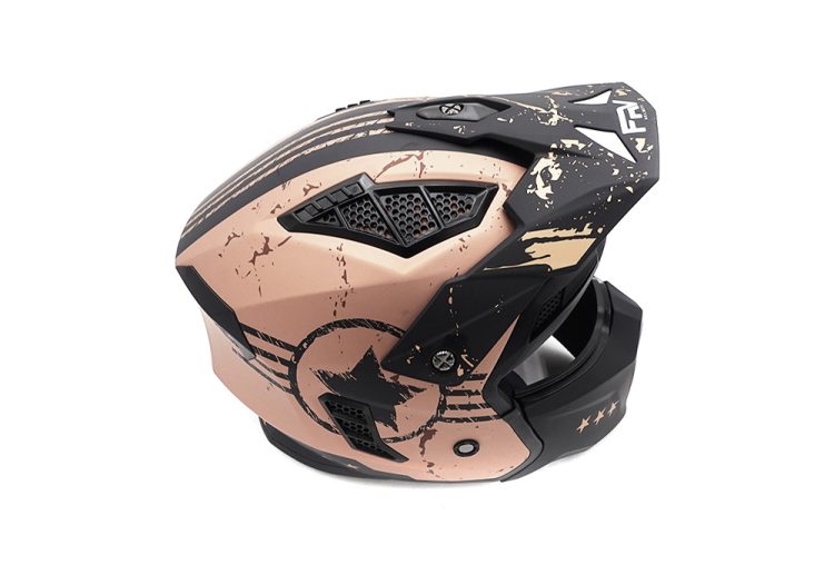 Casca de protectie cu viziera pentru trotinetisti Vintage Army