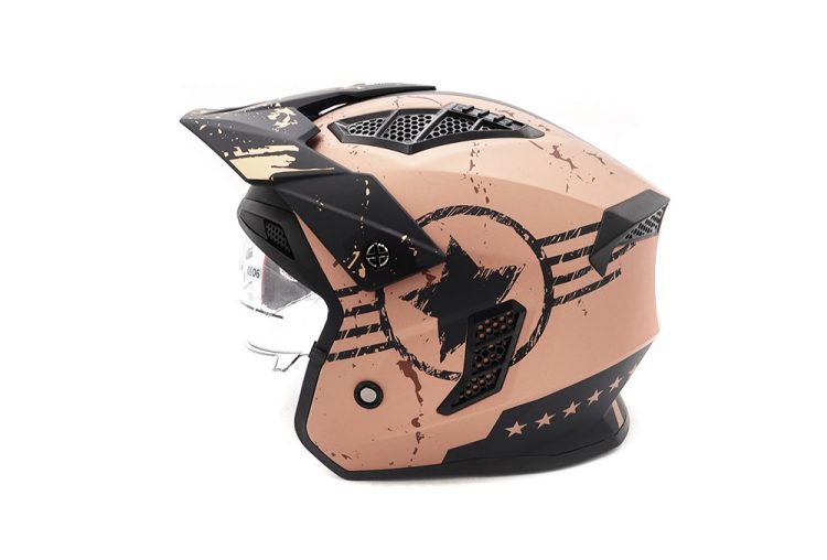 Casca de protectie cu viziera pentru trotinetisti Vintage Army