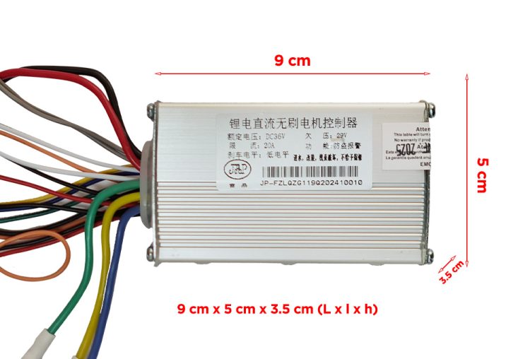 Dimensiuni Controller 36V 20A J&P trotinete electrice