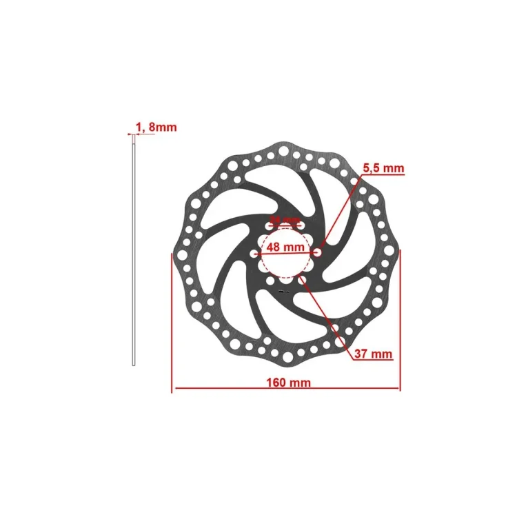 Disc frana 160 mm 6 gauri trotijnete electrice