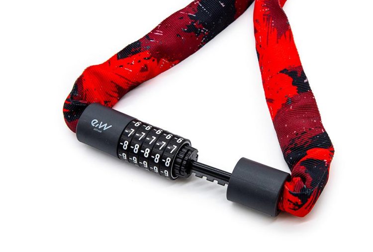 Lant Anti-Furt Trotinete cu cifru si imbracaminte texila rosie