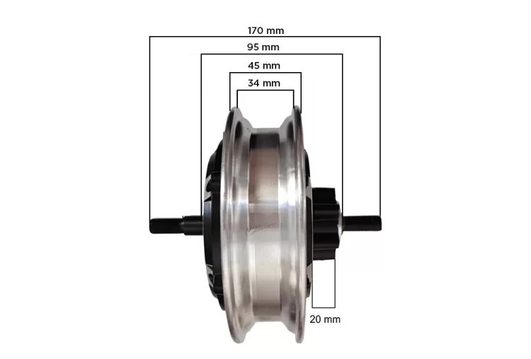 Motor trotineta 48V 800W dimensiuni