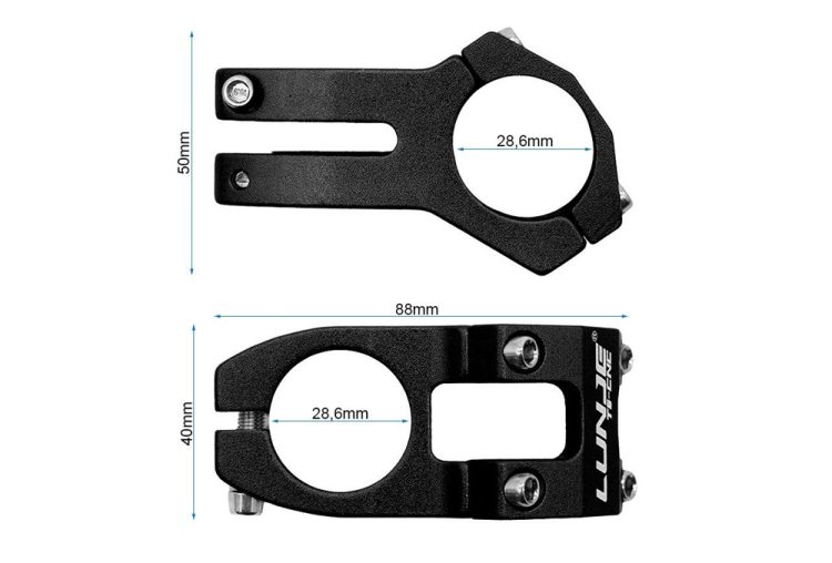 Pipa ghidon trotineta 31.8 mm negru LUNJE