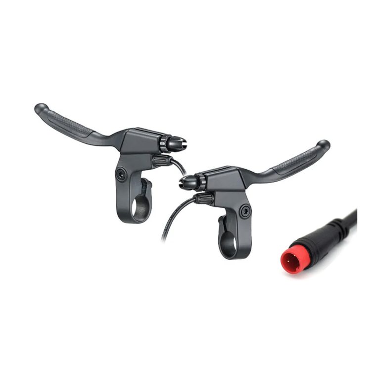 Set manete de frana cu senzor si grip cauciucat cu mufa waterproof
