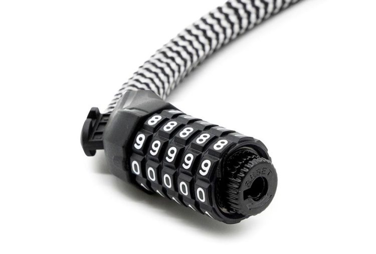 Anti-Furt Trotinete cu cifru si design texil alb