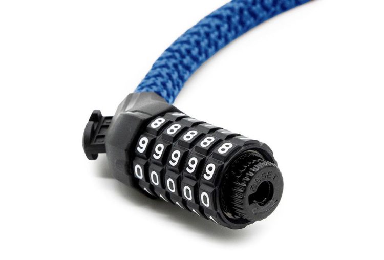 Anti-Furt Trotinete cu cifru si design texil albastru