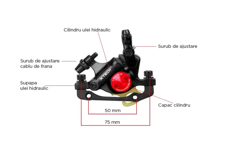 Etrier semi-hidraulic ZOOM Xtech HB180 detalii