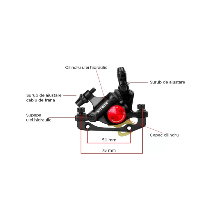 Etrier semi-hidraulic ZOOM Xtech HB180 detalii