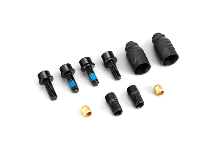 Suruburi de prindere olive si capace de plastic pentru frane hidraulice