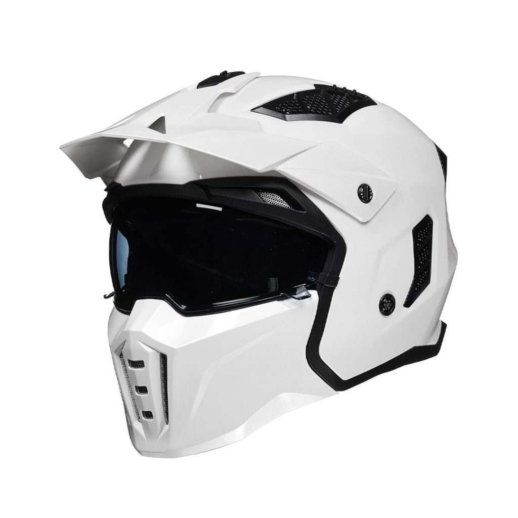 Casca de protectie trotinete cu viziera alba