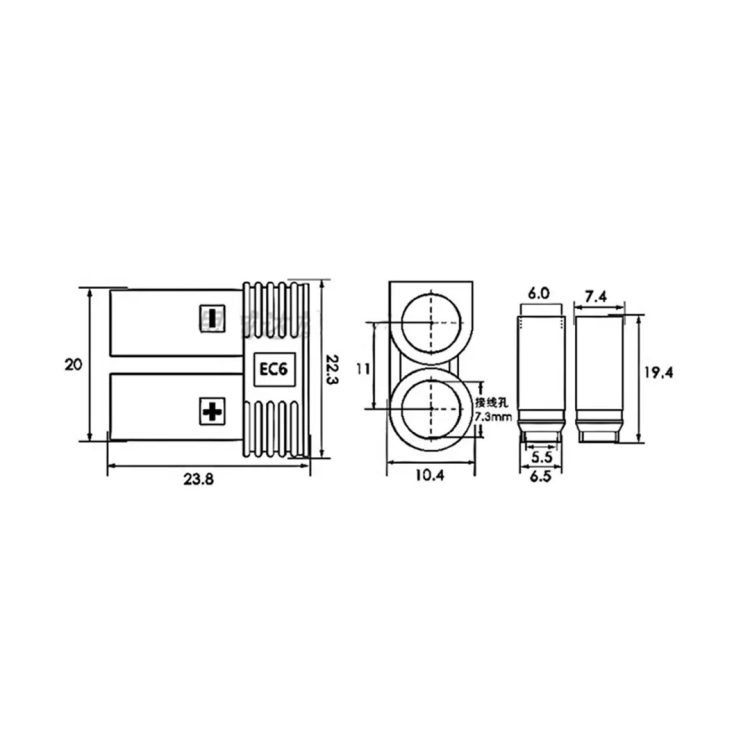 Conector EC5 mama pentru acumulator Kukirin G2 Master