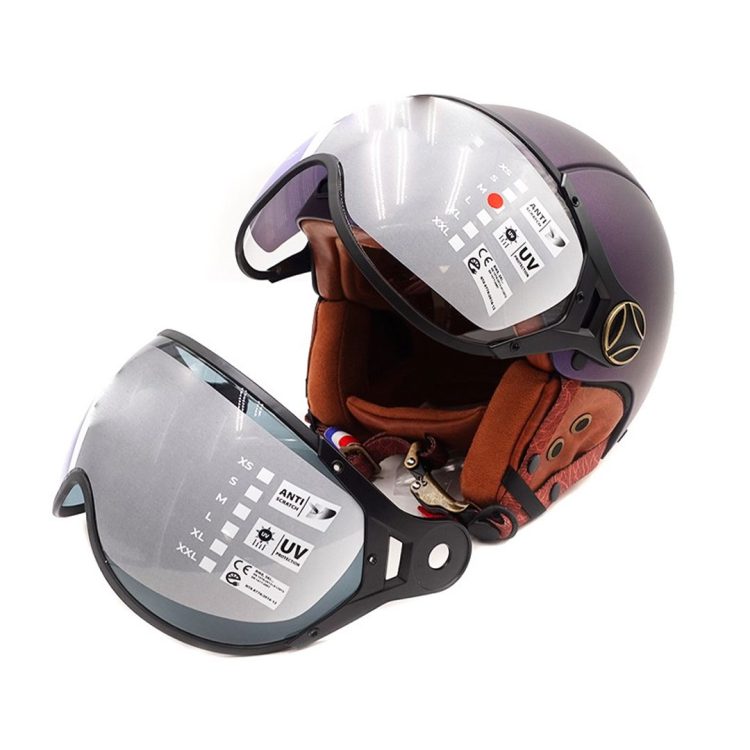 Casca de protectie scuter cu viziera albastru cameleon