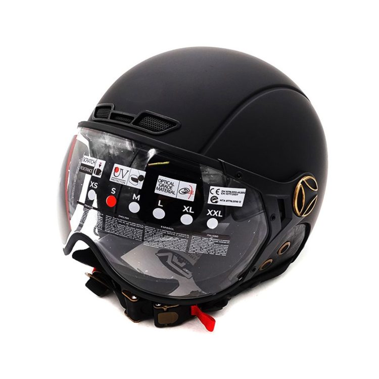 Casca de protectie JET cu viziera neagra