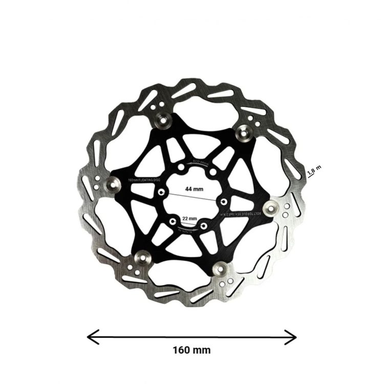 Disc frana 160 mm 6 gauri float negru
