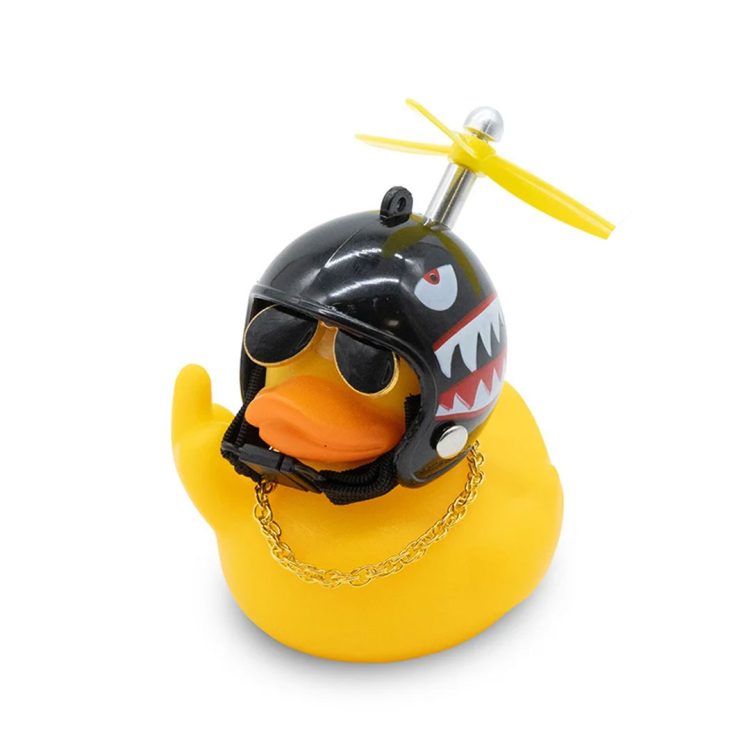 Sonerie trotinete rata galbena cu casca crazy shark